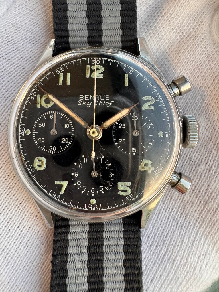 Benrus Sky Chief Chronograaf - Valjoux 72, Overige merken, Staal, Met bandje, Polshorloge