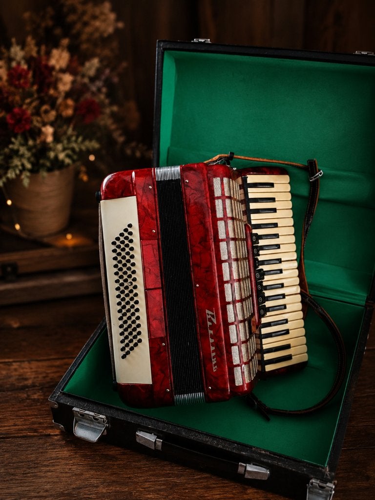 Mooie acordion, Muziek en Instrumenten, Accordeons, Overige formaten, Met koffer, Toetsaccordeon, Zo goed als nieuw
