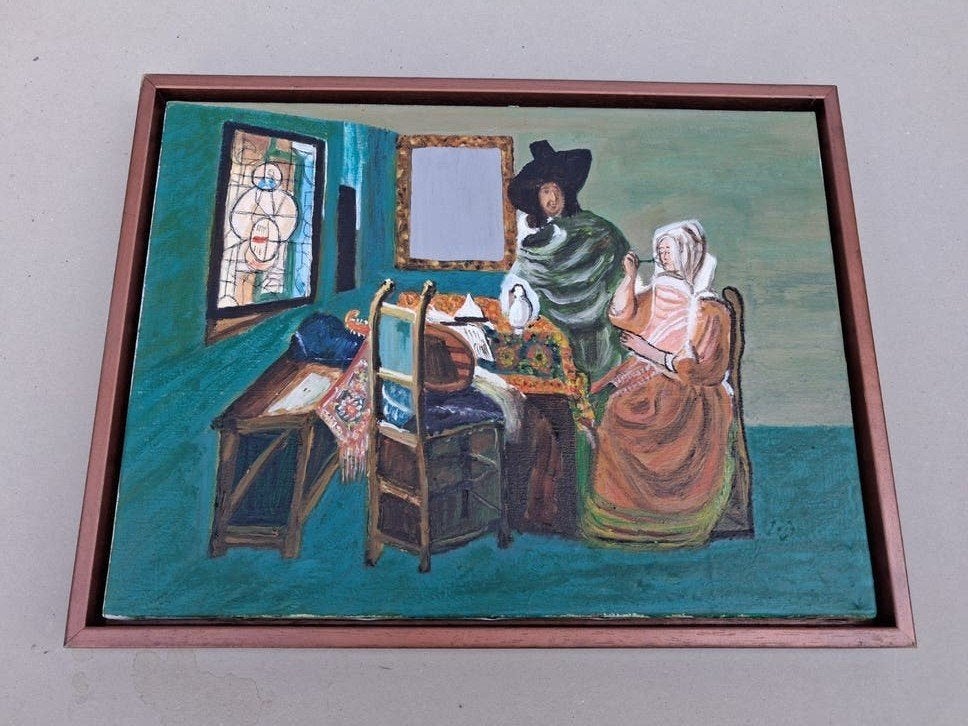 Schilderij # Le veere de Vin, Ingelijst, Doek, Portret of Personen, Ophalen of Verzenden