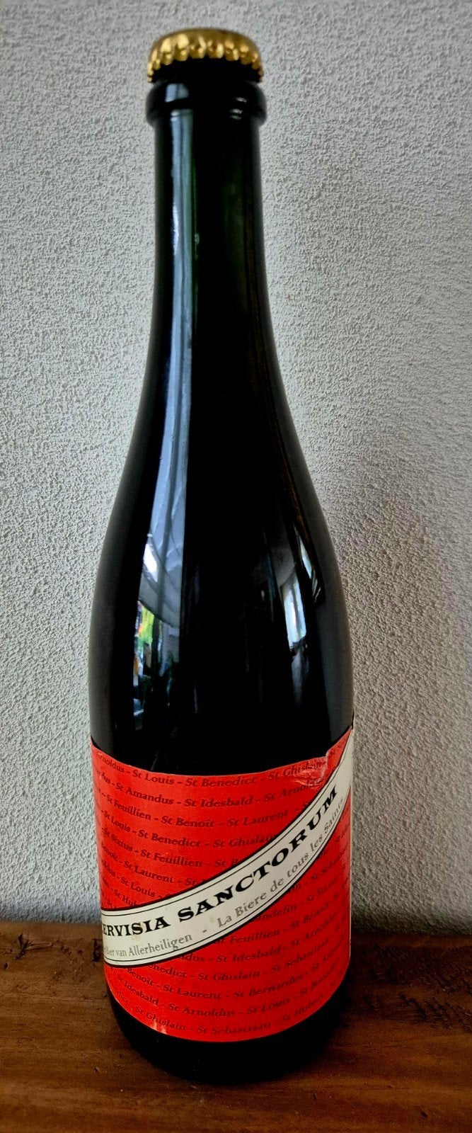1997 Fles Cervisia Sanctorum Het Bier van Allerheiligen., Verzamelen, Ophalen of Verzenden, Zo goed als nieuw, Flesje(s), Overige merken