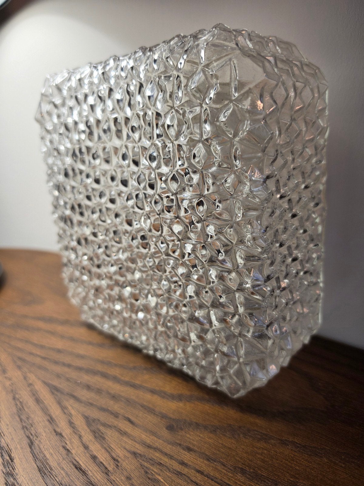 Vintage plafondlamp kristalglas 1960, Ophalen of Verzenden, Zo goed als nieuw, Glas