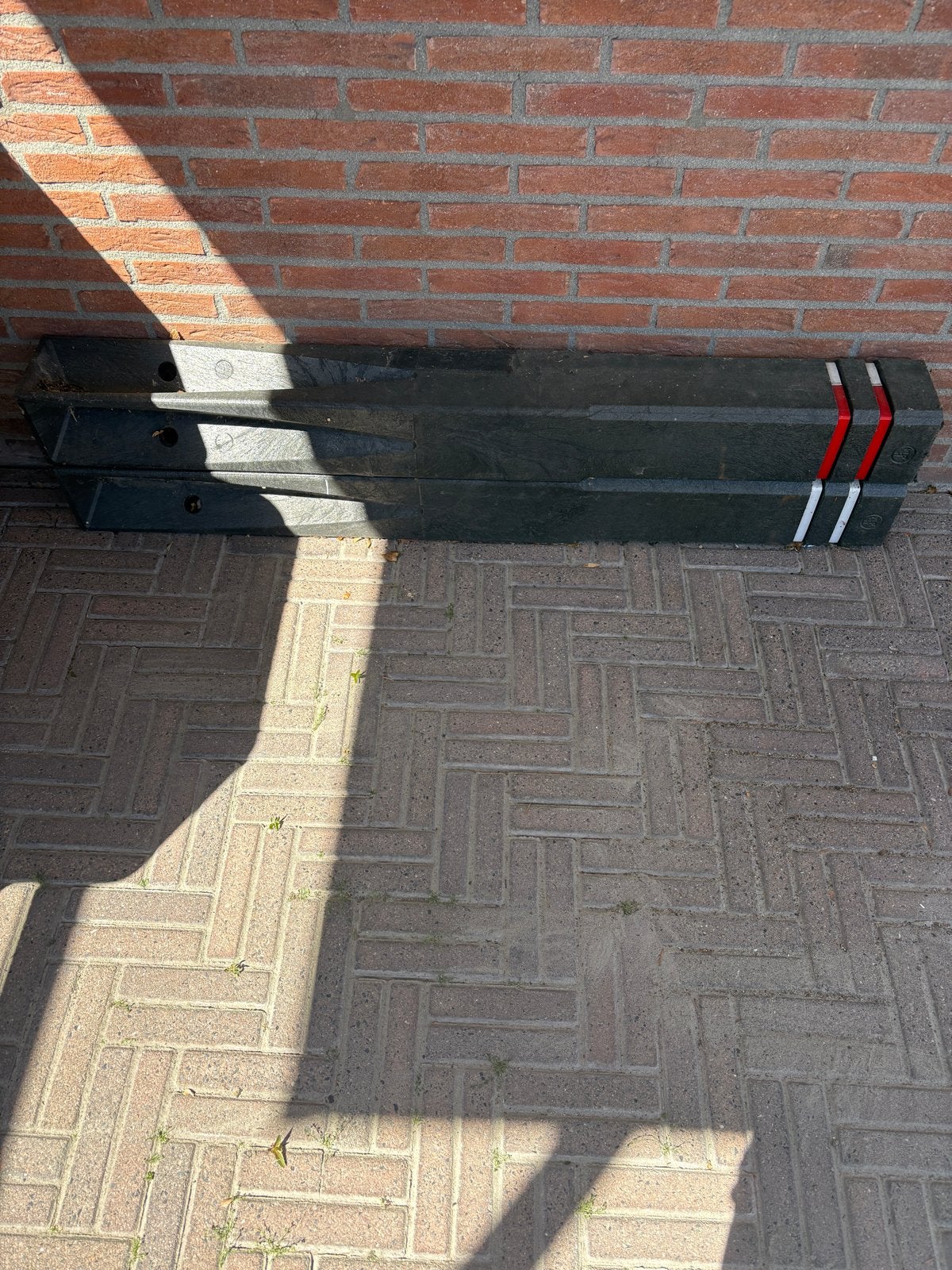 unststof diamantkoppaal met reflectiebandjes rood/wit, Tuin en Terras, Bielzen en Borders, Ophalen, Gebruikt, 100 tot 200 cm, 50 cm of meer