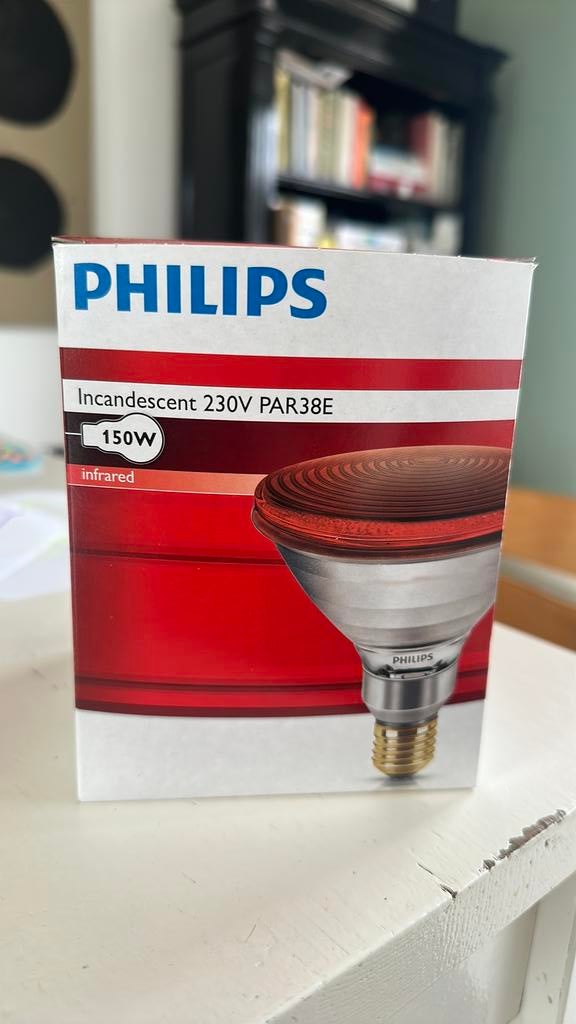 Philips PAR38 IR 150W E27 230V Rood, Ophalen, Zo goed als nieuw, E27 (groot), Led-lamp