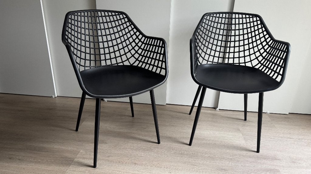 Eetkamerstoelen, Huis en Inrichting, Ophalen, Gebruikt, Zwart, Drie