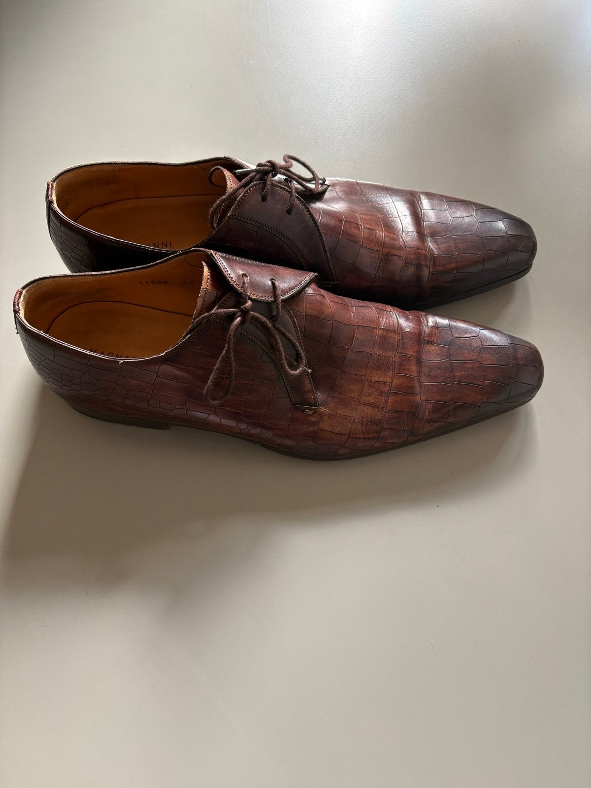 Magnanni veterschoenen bruin maat 47, Ophalen of Verzenden, Zo goed als nieuw, Bruin, Veterschoenen