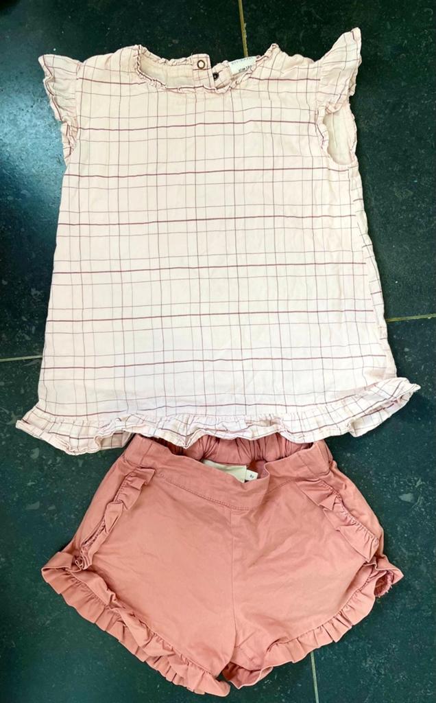 Enfant Schattige roze geruite top maat 128, Verzenden, Zo goed als nieuw, Meisje, Shirt of Longsleeve