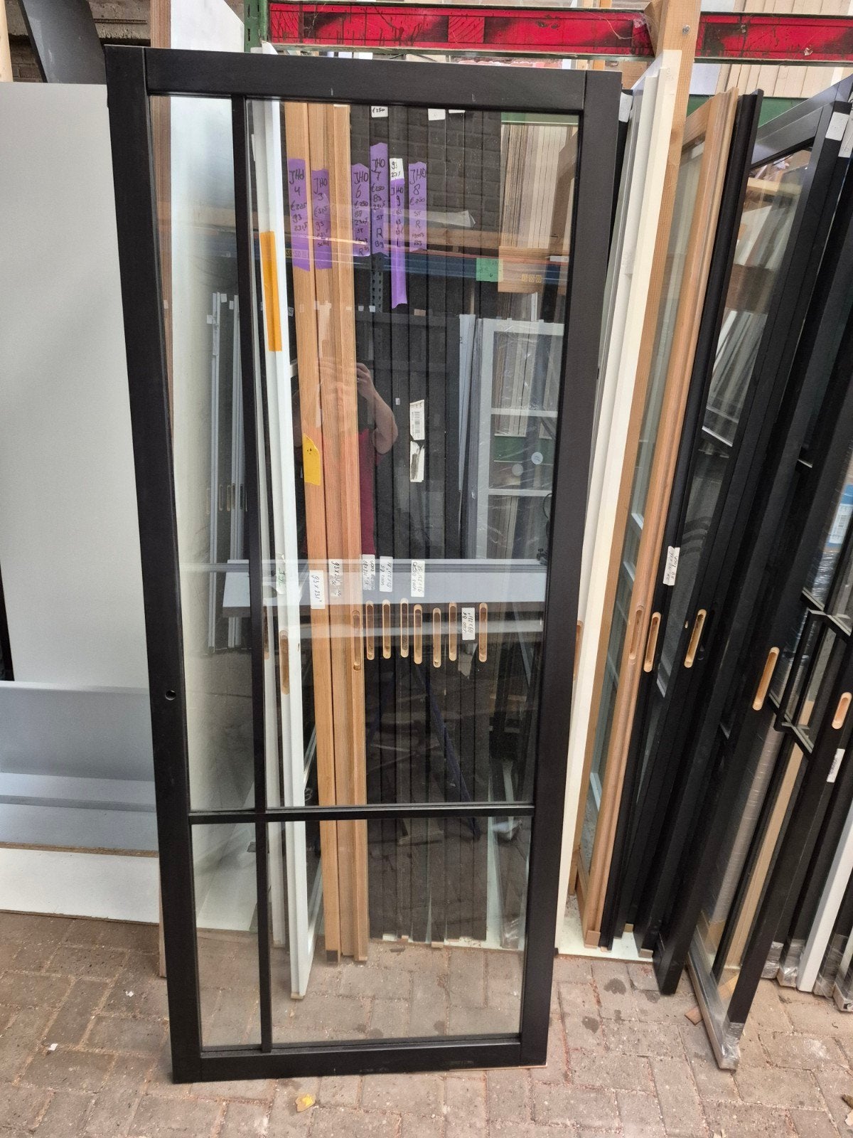 93x231,5cm binnendeur opdek R staallook zwart JHD10, 80 tot 100 cm, Binnendeur, Nieuw, Ophalen of Verzenden