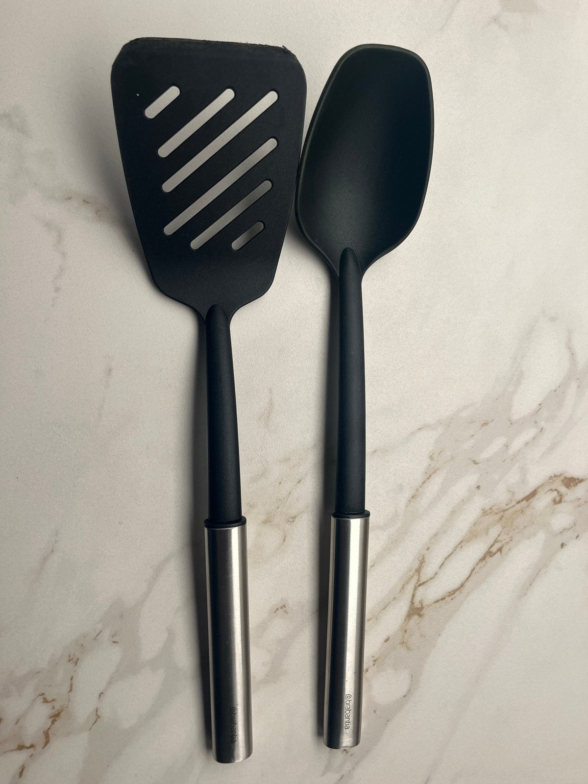 Brabantia Spatel Set: Flexibele Spatel & Opscheplepel, Kunststof, Ophalen of Verzenden, Zwart, Brabantia