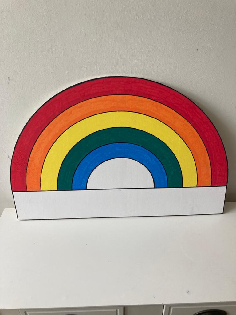 Geboortebord regenboog, Kinderen en Baby's, Kraamcadeaus en Geboorteborden, Nieuw, Geboortebord, Ophalen of Verzenden