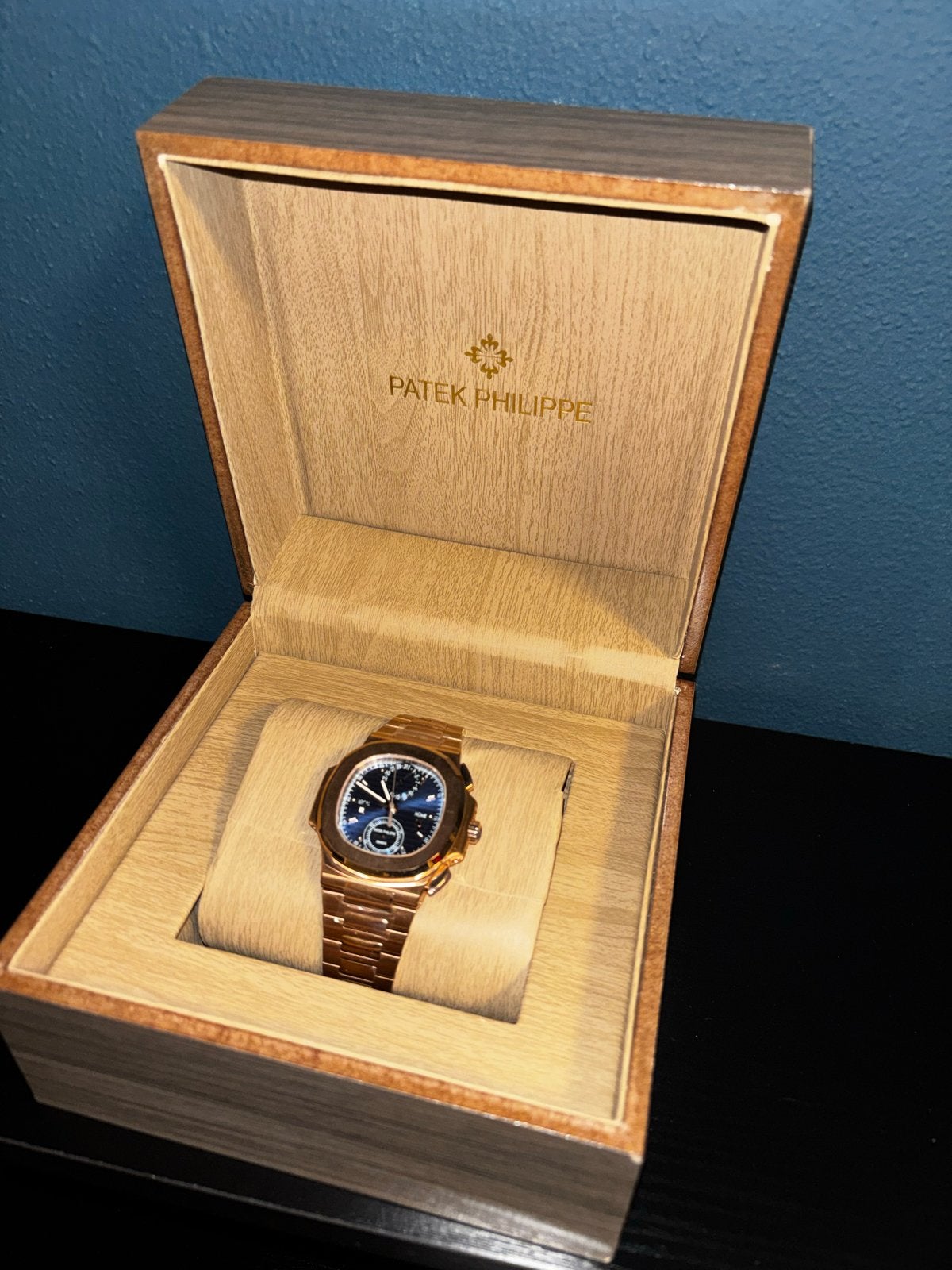 Patek Philippe Nautilus Rose Goud Heren Horloge, Ophalen of Verzenden, Zo goed als nieuw, Goud, Polshorloge