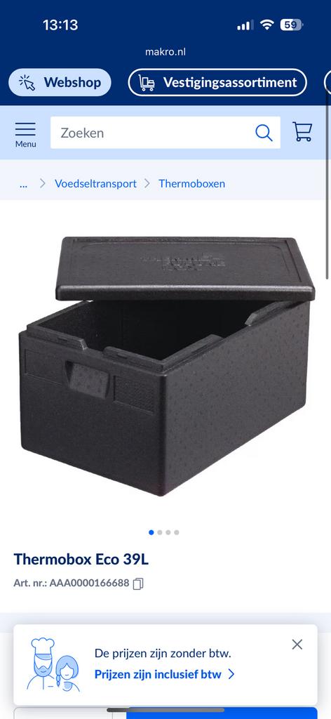 Thermobox 2 stuks, Ophalen of Verzenden, Zo goed als nieuw, Koelelement