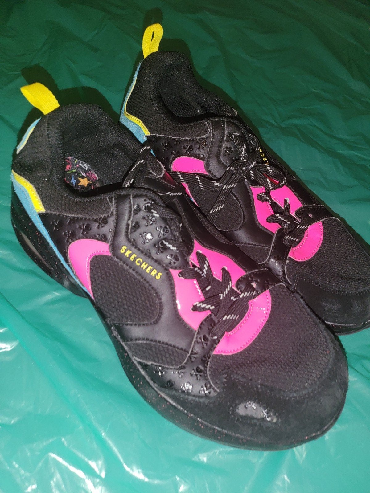 Skechers sneakers zwart met roze accenten, maat 39, Skechers, Verzenden, Zwart, Sneakers of Gympen