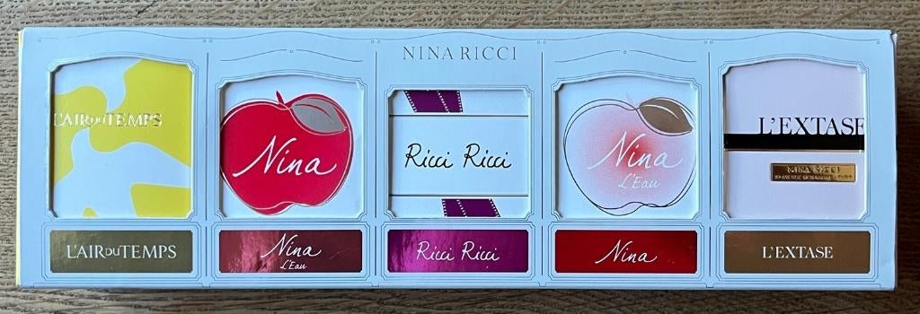 Moederdag kado:   Nina Ricci 5 delige parfumset, Verzenden, Nieuw, Miniatuur, Gevuld