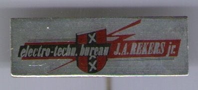 J.A. Rekers jr. Elec techn bureau A.dam blik speldje( L_151), Verzenden, Zo goed als nieuw, Transport, Speldje of Pin