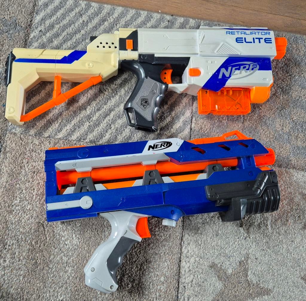 Nerf Elite Retaliator & Nerf N-Strike Elite Blaster, Ophalen of Verzenden, Gebruikt, Jongen of Meisje