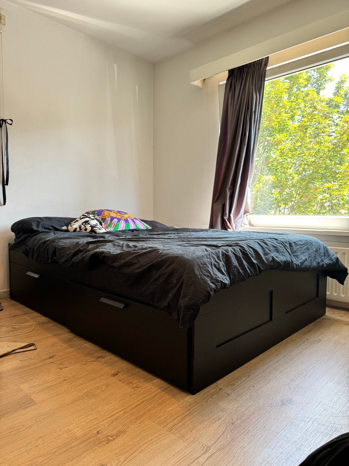 Black Ikea Brimnes 200x140 4 drawers + slats, Ophalen, Gebruikt, Zwart, Tweepersoons