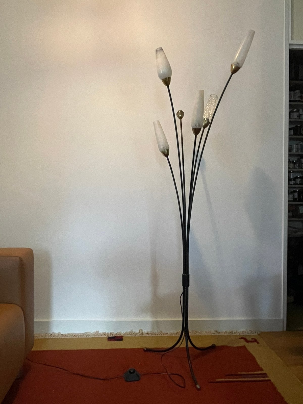 Vintage staande lamp, Huis en Inrichting, Ophalen, Gebruikt, Metaal, 150 tot 200 cm
