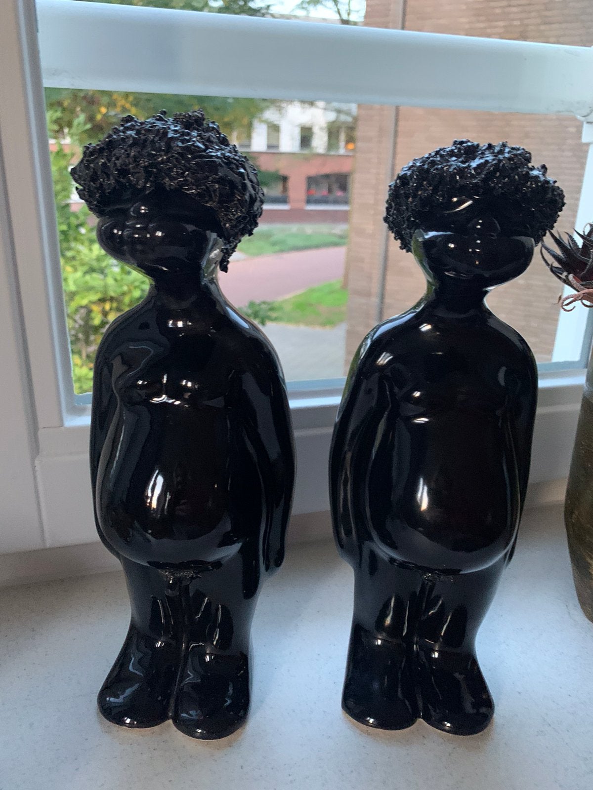 Sculptuur naakte man en vrouw, Ophalen of Verzenden, Zo goed als nieuw, Overige materialen, Zwart