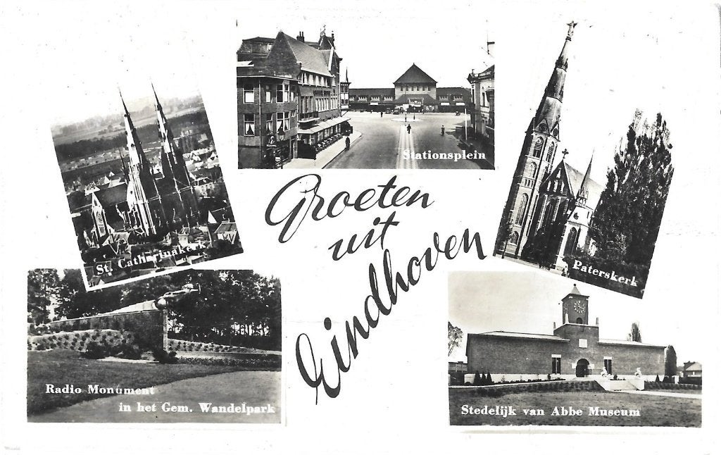 AK Eindhoven - Stationsplein, Verzenden, 1940 tot 1960, Gelopen, Noord-Brabant