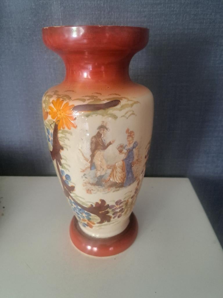 Opaline vaas klassieke afbeelding, Ophalen of Verzenden