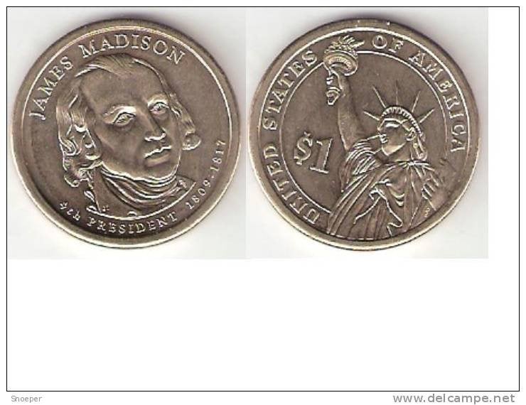 usa, 1 dollar 2007 d J Madison , unc, Ophalen of Verzenden, Noord-Amerika, Losse munt