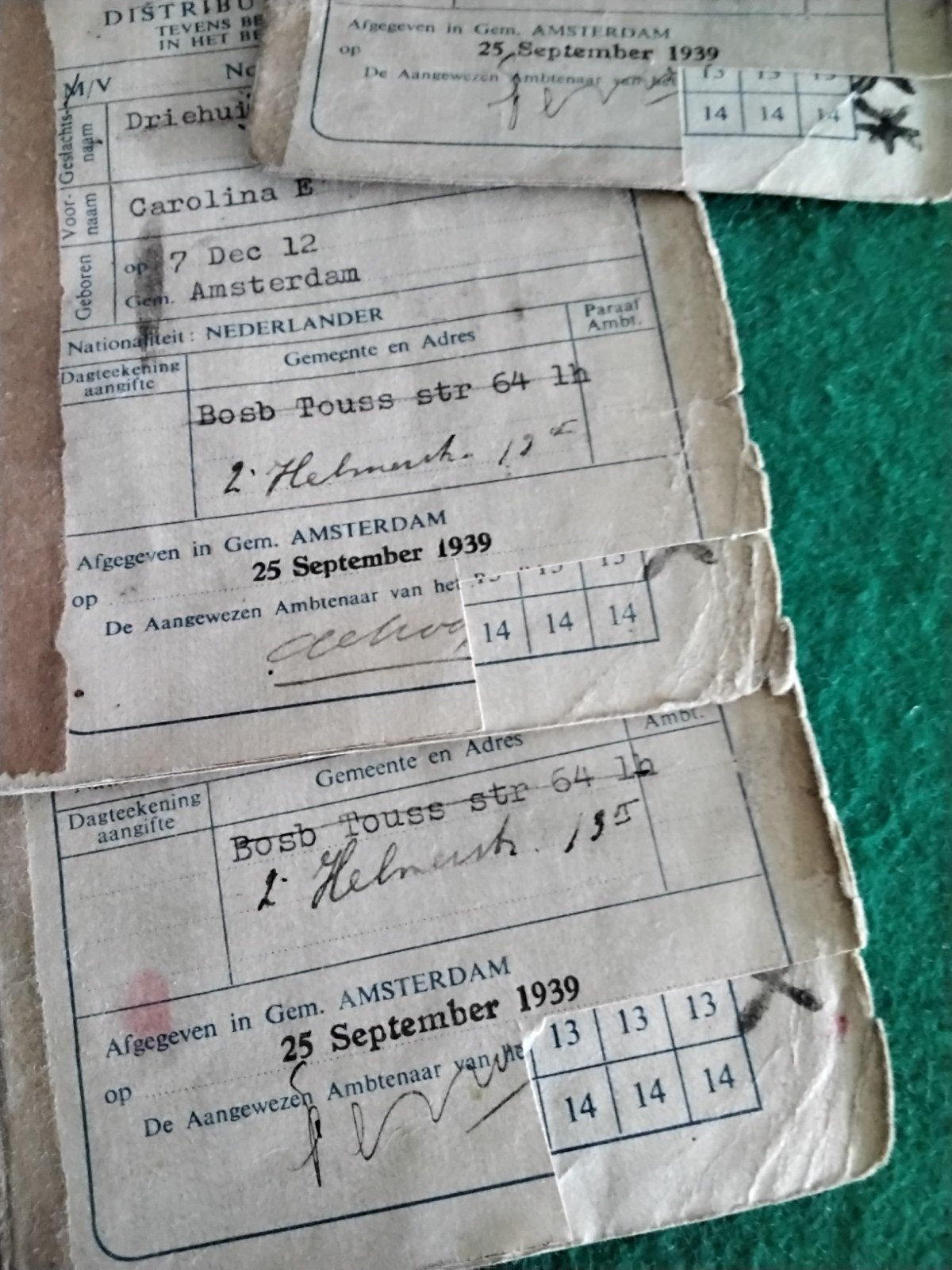 Oude Distributiestamkaarten uit 1939 -, Ophalen of Verzenden