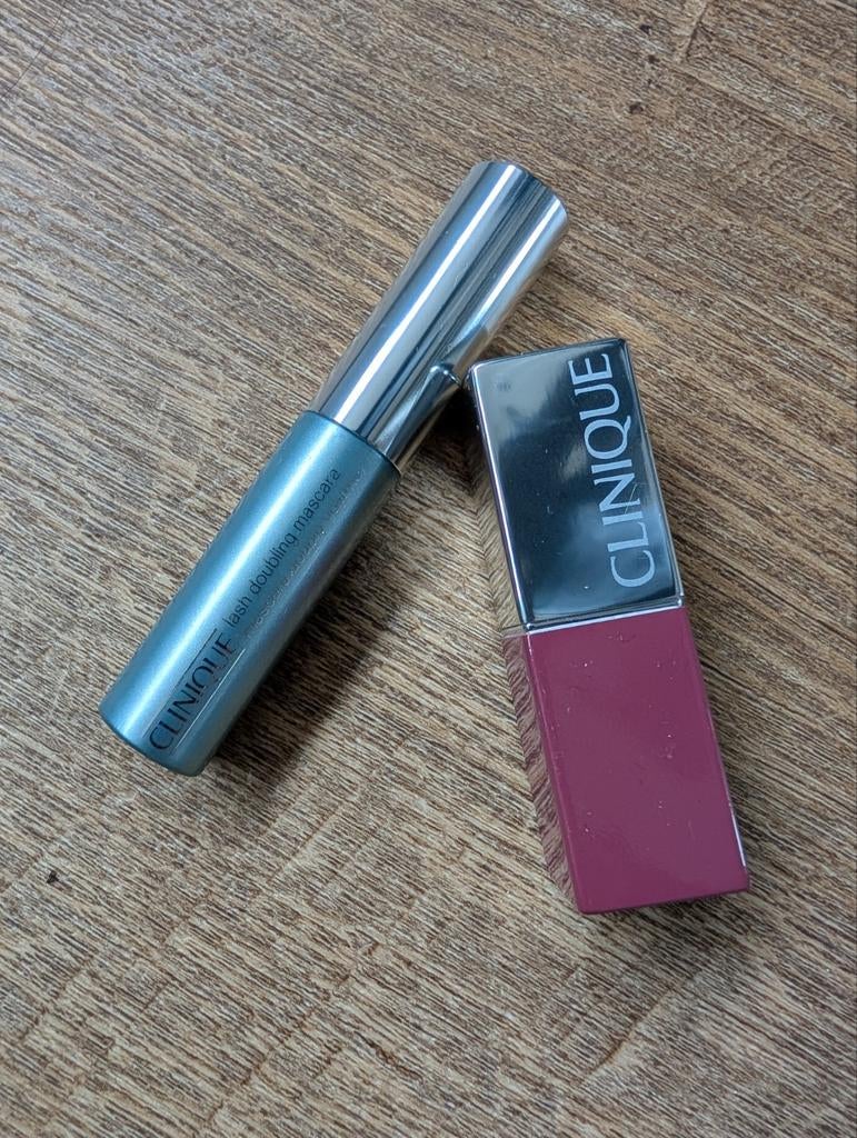 Clinique Lippenstift en Mascara Set, Ophalen of Verzenden, Nieuw, Zwart, Ogen