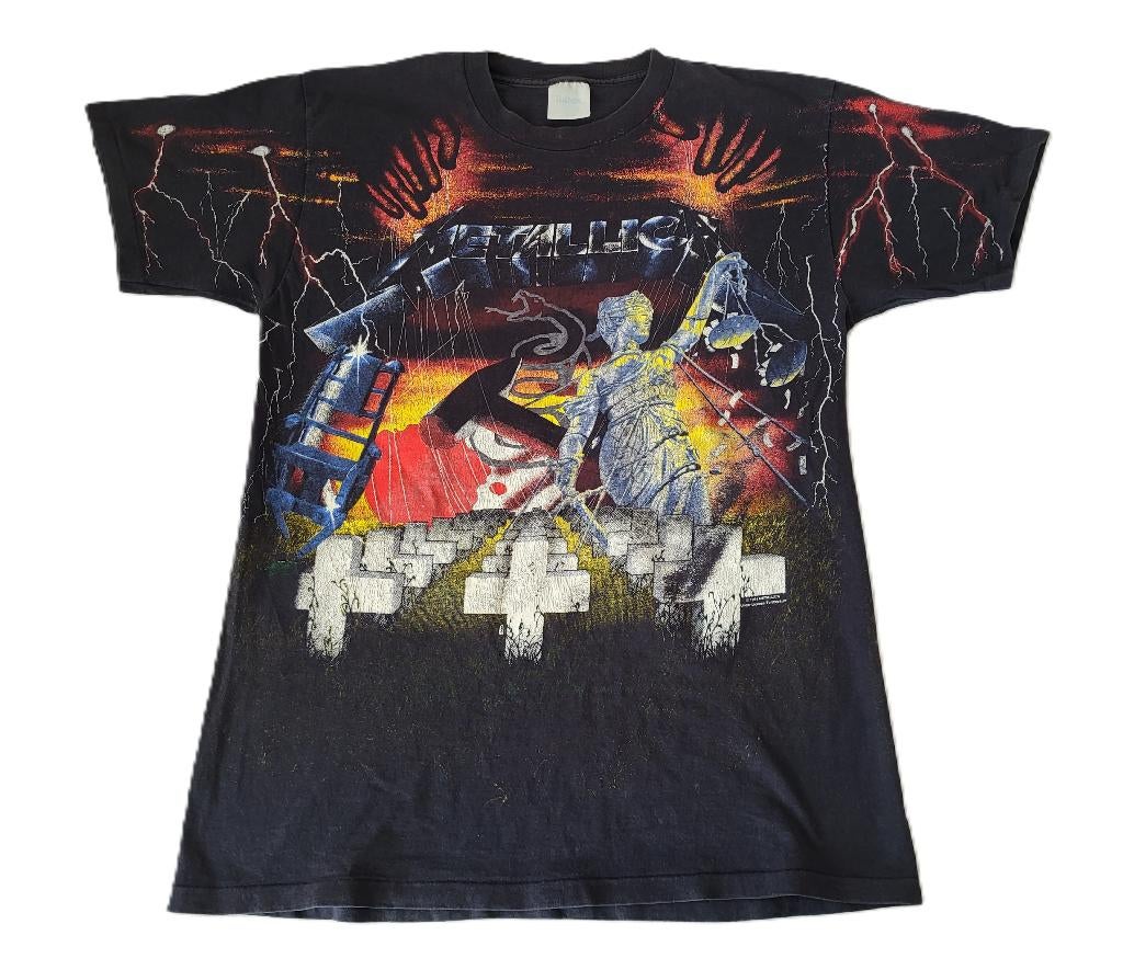 Vintage 90's Metallica all over print T shirt album covers, Gebruikt, Ophalen of Verzenden, Kleding, Nvt