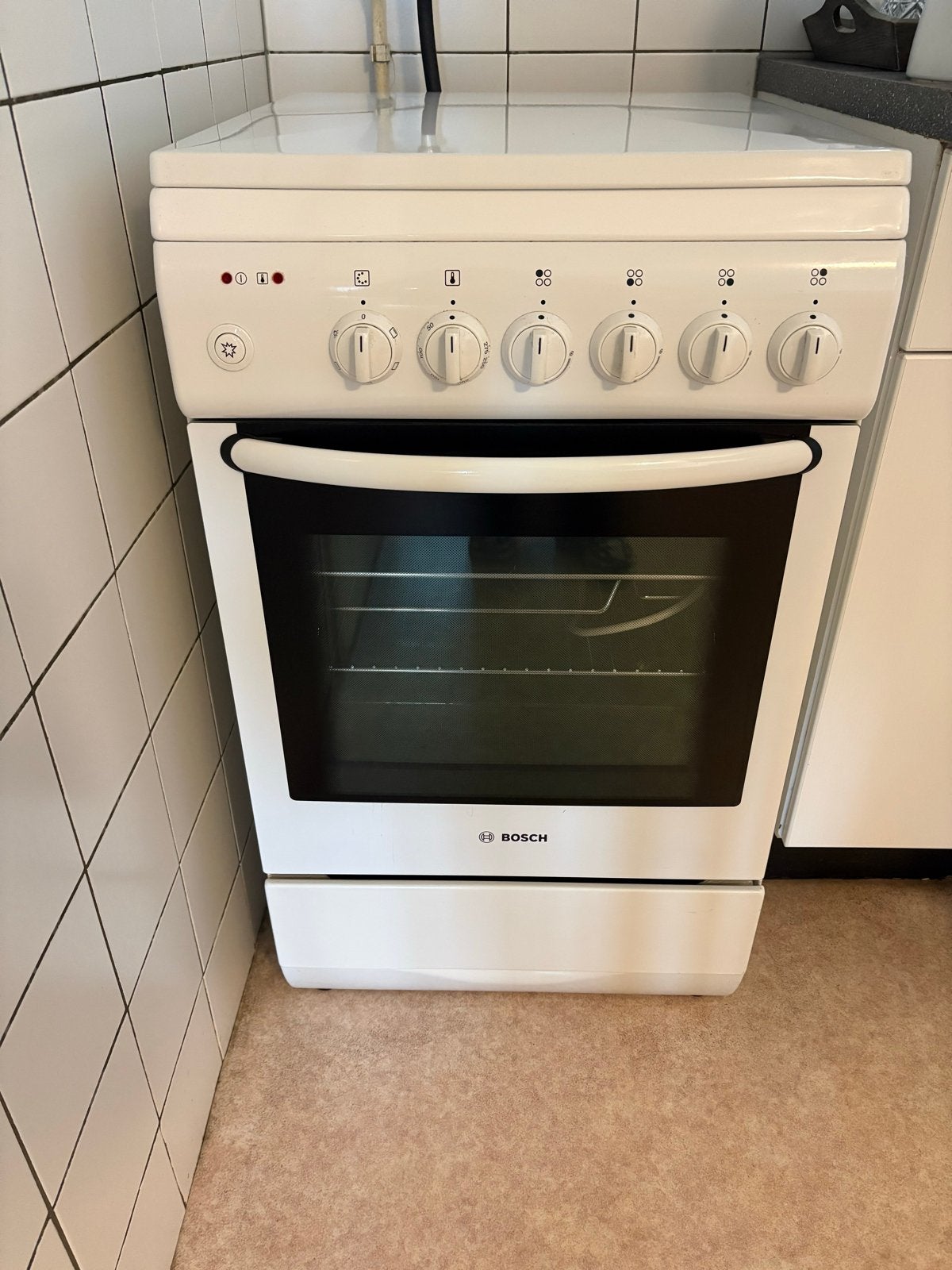Bosch Vrijstaand Gasfornuis met Oven - Wit, Witgoed en Apparatuur, Ophalen, Gebruikt, 4 kookzones, Gas