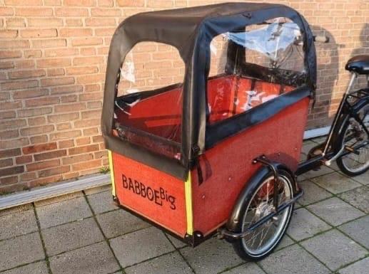 Bakfiets Babboe Big met huif, Gebruikt, Huif, 2 kinderen, Ophalen