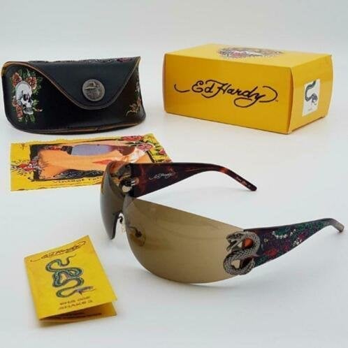 Zonnebril Ed Hardy EHS-005 Tortoise 120 - Snake 2, Overige merken, Zonnebril, Overige kleuren, Nieuw