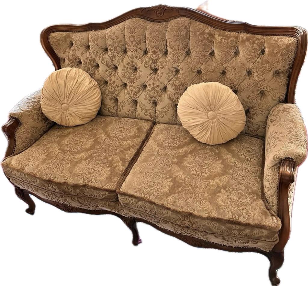 Barok vintage bank fauteuil bankstel sofa, Antiek en Kunst, Ophalen