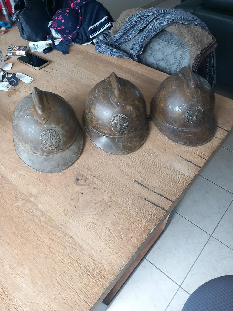 === Belgische Helmen WO1, origineel  ===, Ophalen of Verzenden, Landmacht, Overige gebieden, Helm of Baret