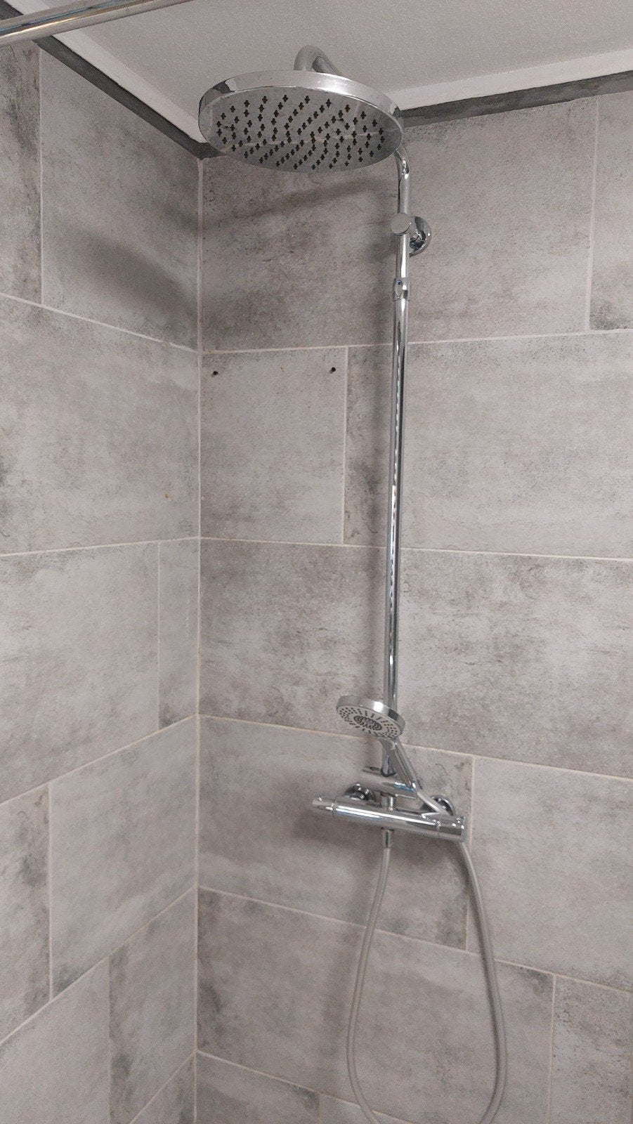 Doucheset chroom met thermostaatkraan, Doe-het-zelf en Verbouw, Sanitair, Ophalen, Gebruikt, Chroom, Douche