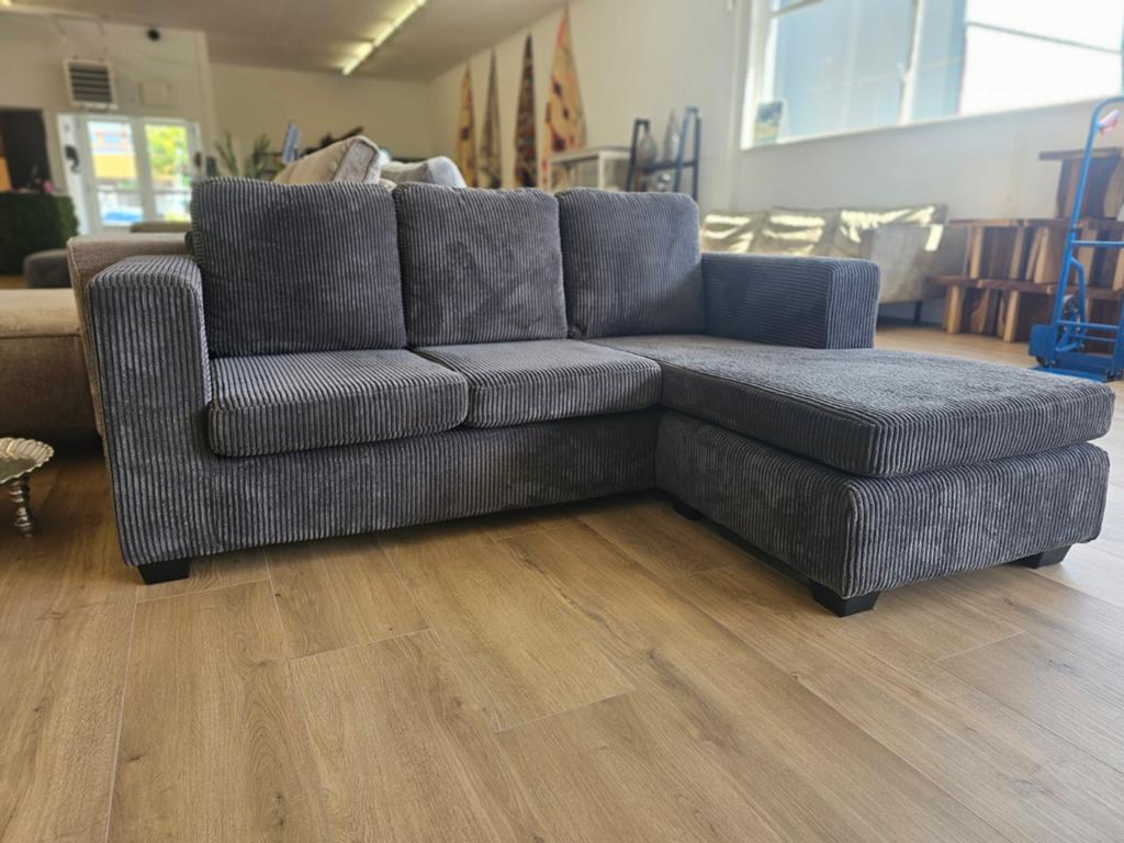 Hoekbank Ribstof - Verplaatsbare Hoek 193x155x35x56, 125 cm of meer, 125 cm of meer, Zo goed als nieuw, Info@homefriesland.nl