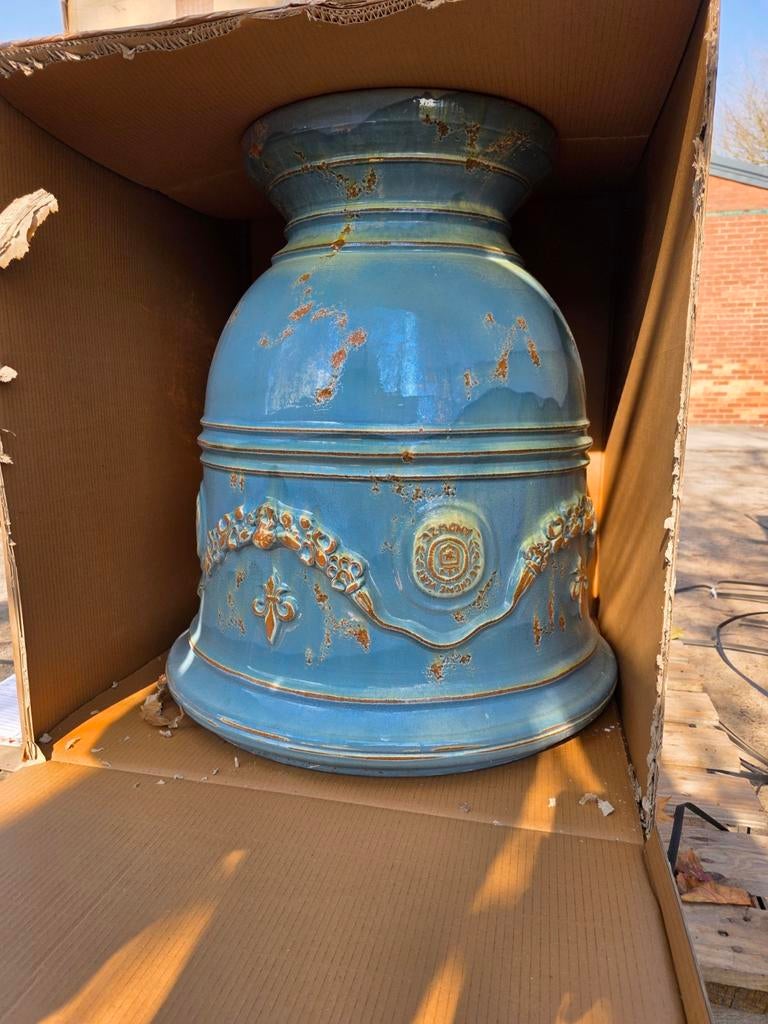 Anduze pot Bleu Lagoon, Ophalen, Nieuw, Aardewerk, Binnen