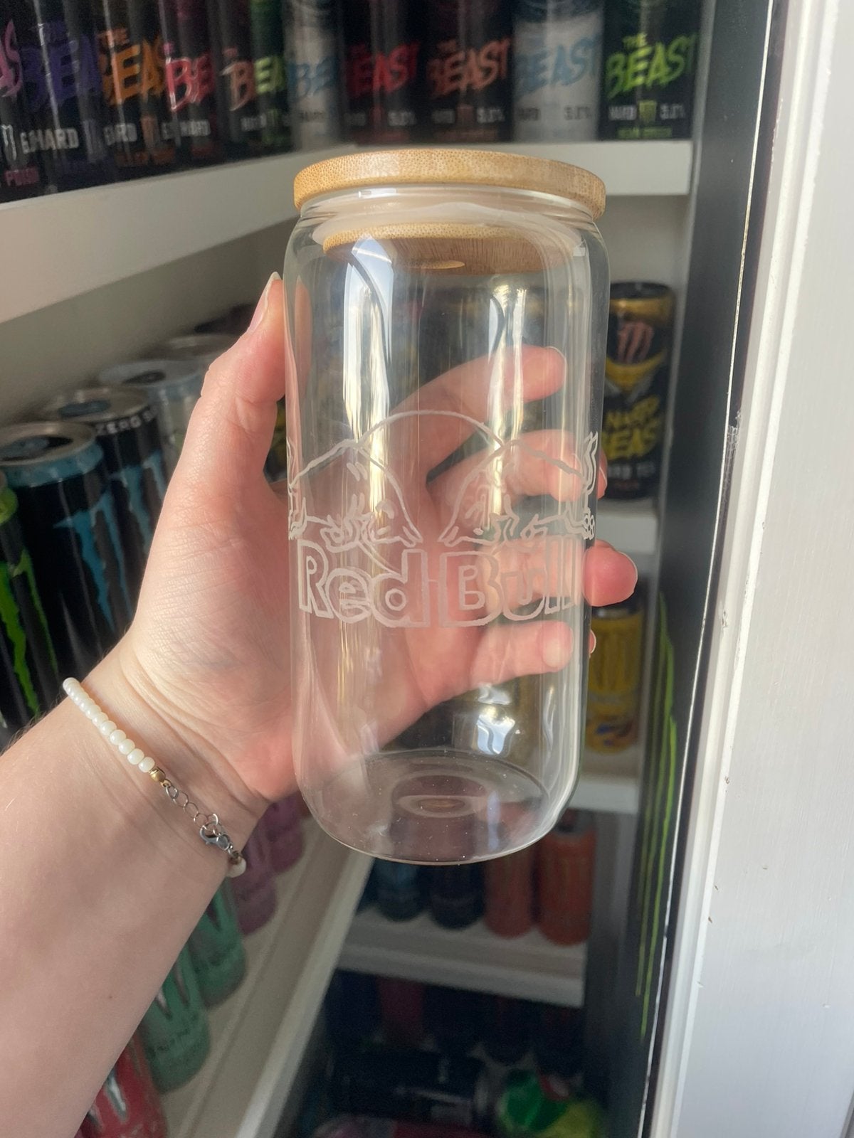Redbull glas, Ophalen of Verzenden, Zo goed als nieuw, Overige