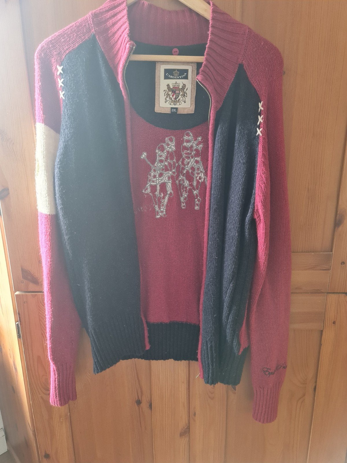 L'Argentina vest met rits, maat 2XL, Maat 46/48 (XL) of groter, Gedragen, Rood, L'Argentina