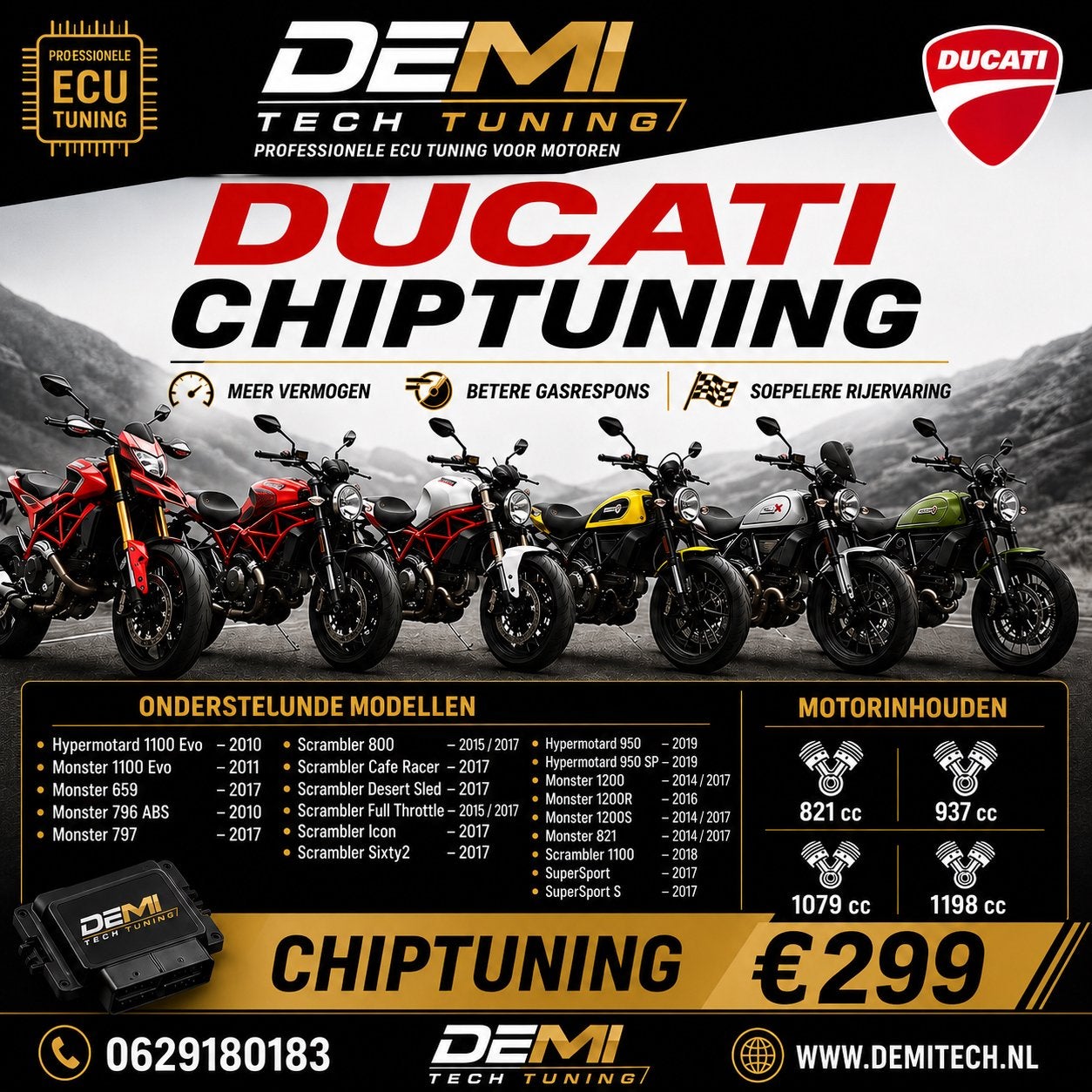 DUCATI CHIPTUNING, Ophalen