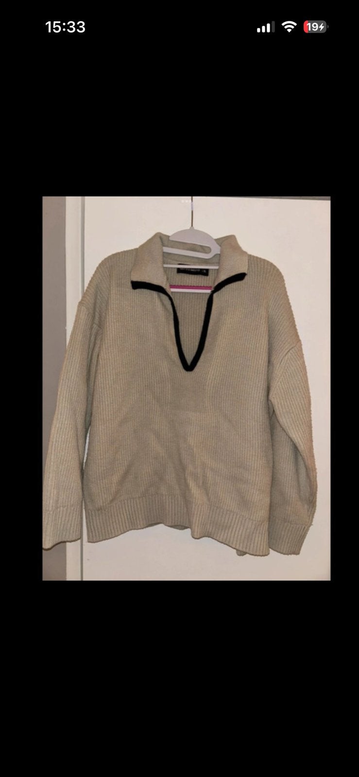 Beige trui met V-hals van Guts & Gusto, Ophalen of Verzenden, Zo goed als nieuw, Maat 42/44 (L), Beige