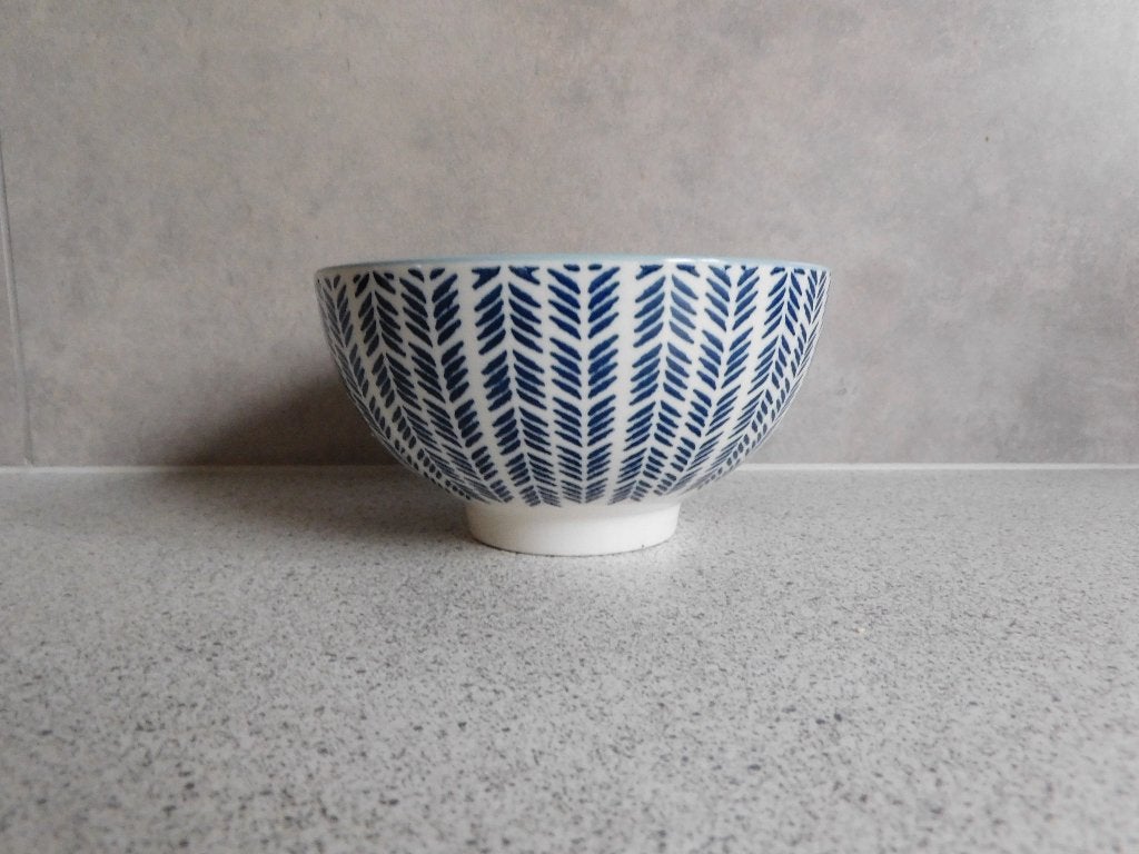 Kom Visgraat Blauw Groen Albert Heijn - 7x13,5 cm, Keramiek, Ophalen of Verzenden, Zo goed als nieuw, Modern