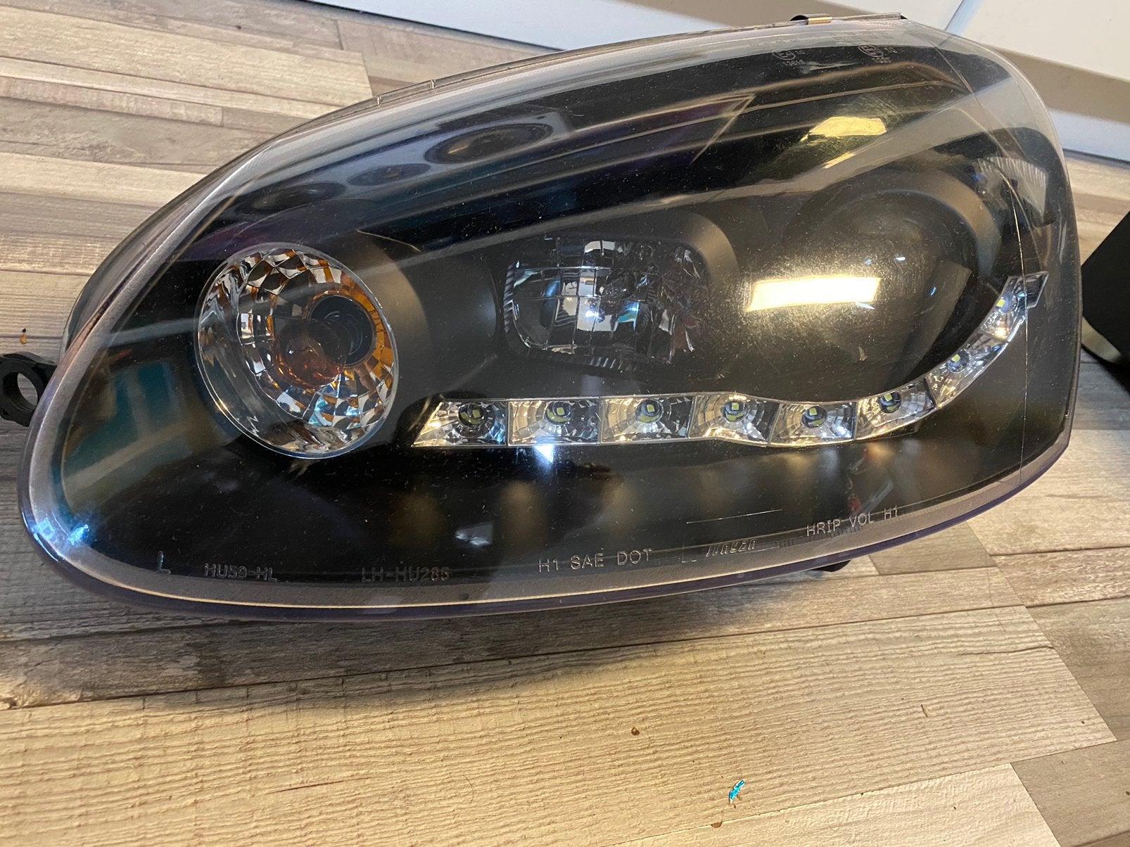 VW Golf 5 GTI DRL Koplampen Zwart, Ophalen of Verzenden, Gebruikt, Volkswagen