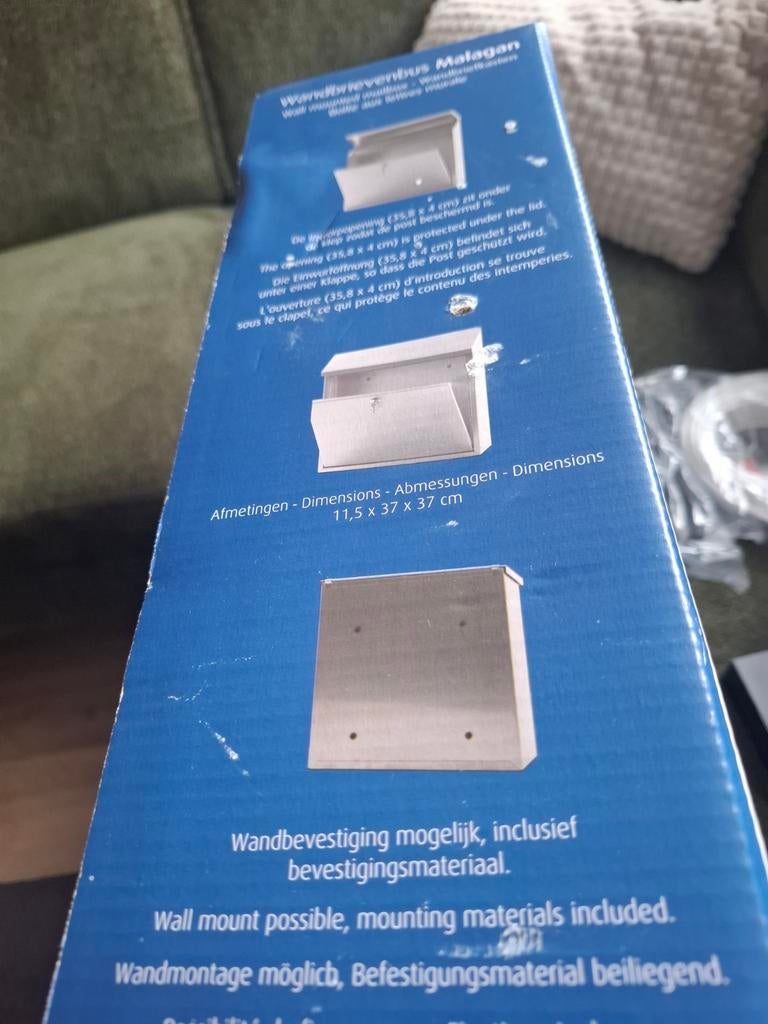 Nieuwe Malagan Wandbrievenbus met cilinderslot, Tuin en Terras, Brievenbussen, Staal, Nieuw, Ophalen of Verzenden, Wandbrievenbus