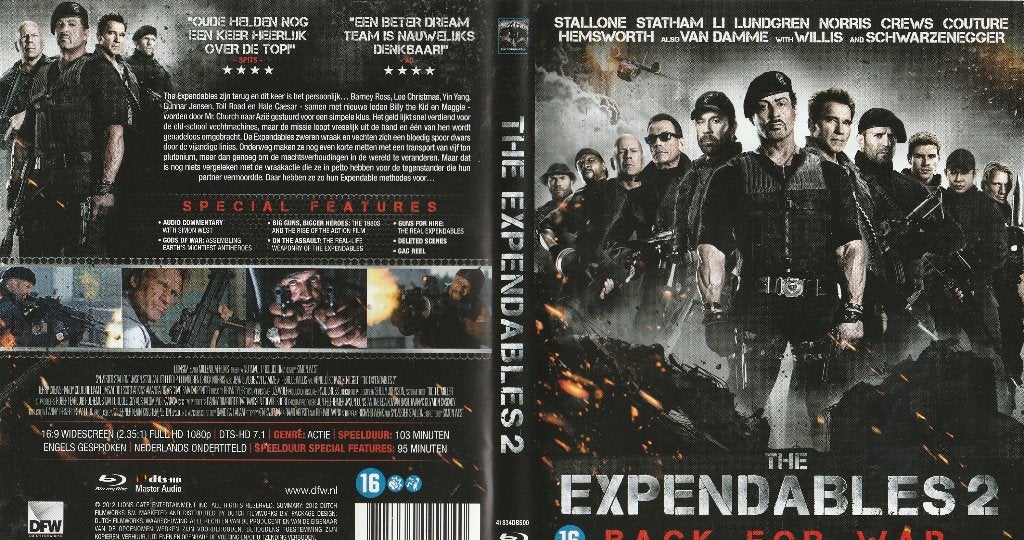 The expendables 2 blu ray + dvd ( ned. Ondert. ), Ophalen of Verzenden, Zo goed als nieuw, Actie