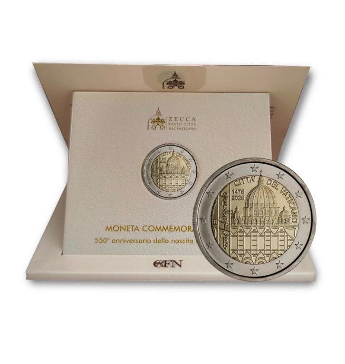 Vaticaan 2euro 2025 - Michelangelo in BU blister, Ophalen of Verzenden, Vaticaanstad, 2 euro, Losse munt