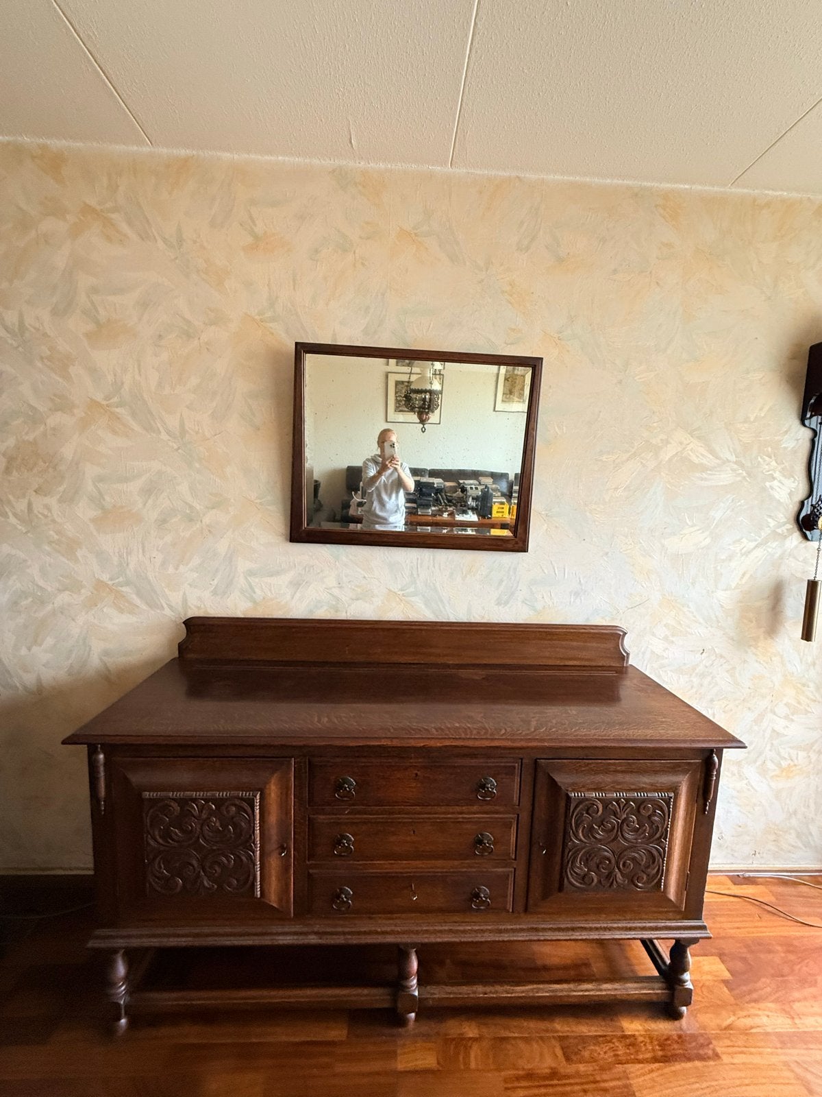 Antiek dressoir met spiegel medio 1900, Ophalen of Verzenden