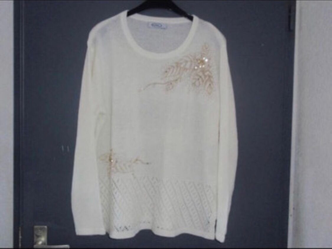 Maat XL / XXL - TRUI MET WERKSEL- cremekleur, Ophalen of Verzenden, Zo goed als nieuw, Maat 46/48 (XL) of groter, Overige kleuren