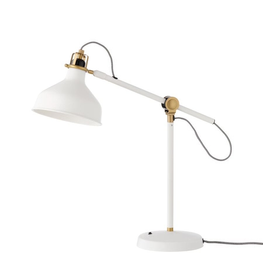3x IKEA RANARP bureaulampen: 2 zwart, 1 wit/ecru, Ophalen of Verzenden, Metaal, Industrieel, Gebruikt