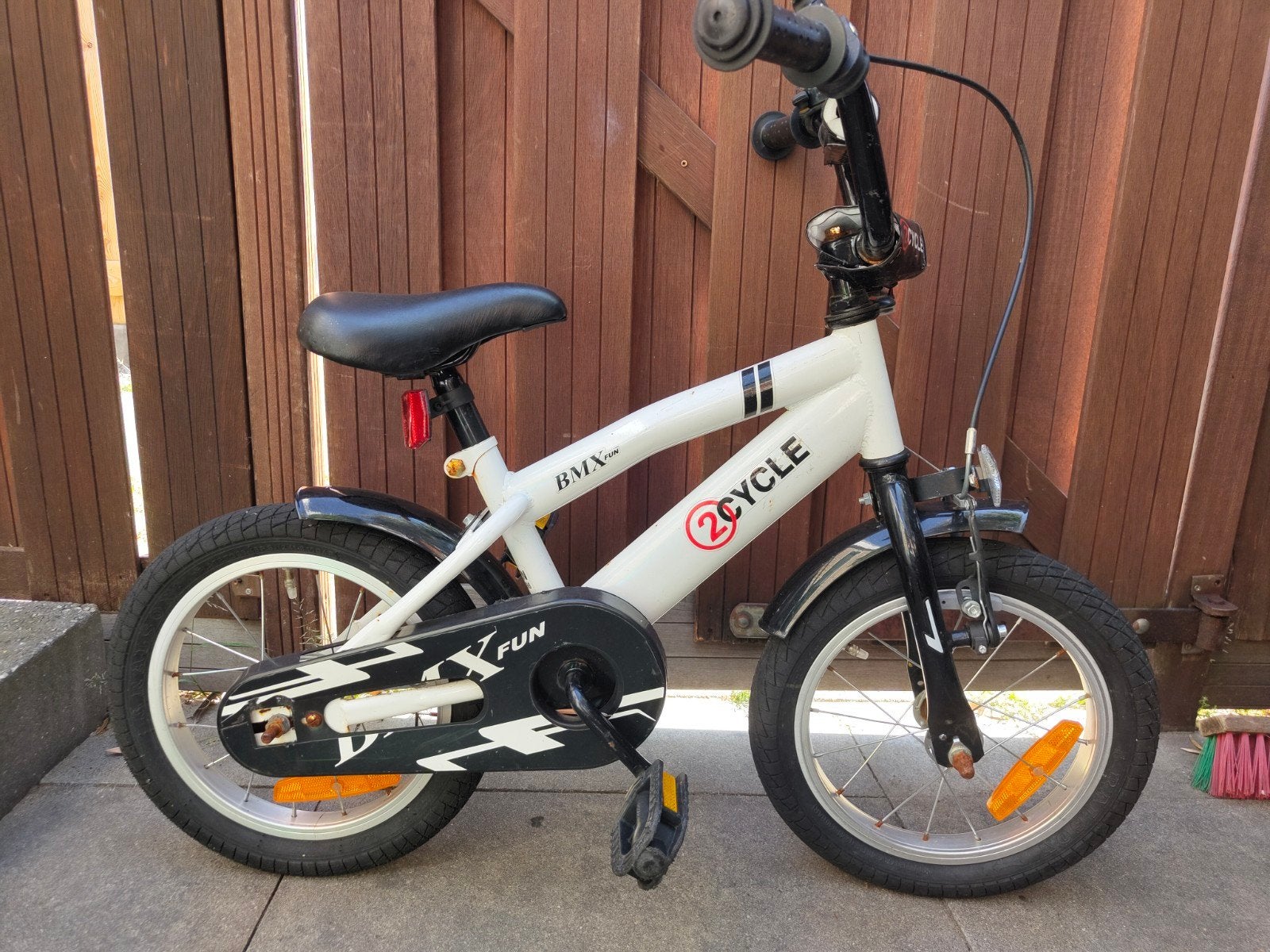 Kinderfiets 2CYCLE BMX FUN – Wit/Zwart – Leuk & stevig voor, Ophalen, Gebruikt, Staal, Minder dan 16 inch