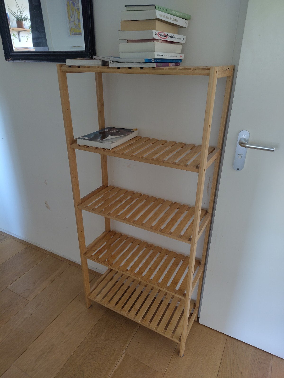 bamboe badkamerrek kast, Ophalen